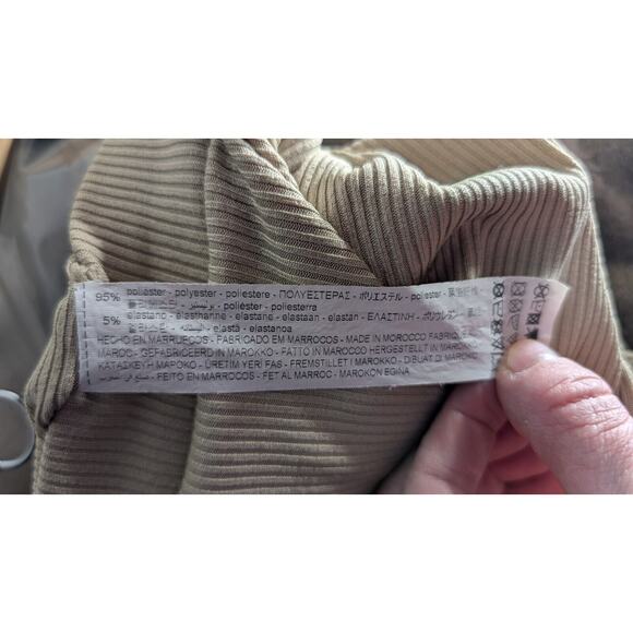 Zara Womens High Rise Flare Ribbed Knit Leggings Sz S Stretch Lounge - Picture 5 of 5